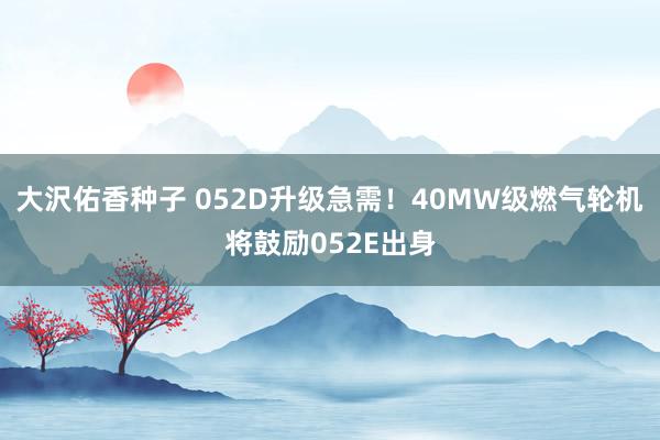 大沢佑香种子 052D升级急需！40MW级燃气轮机将鼓励052E出身