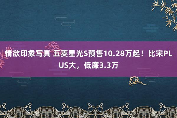 情欲印象写真 五菱星光S预售10.28万起！比宋PLUS大，低廉3.3万